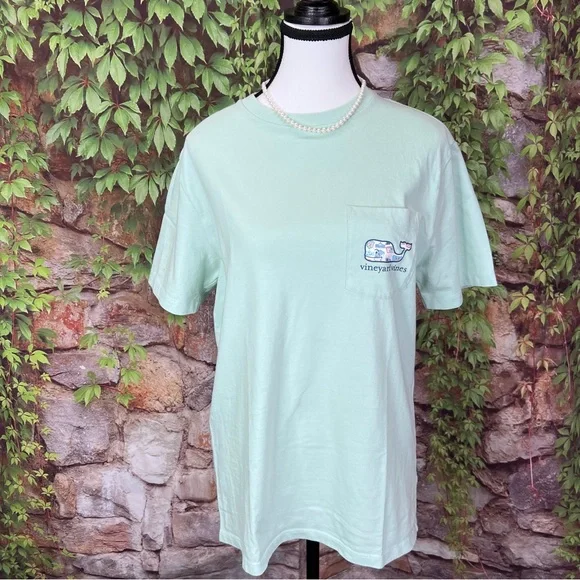 VINEYARD VINES Mint Green Graphic Tee, S AS-IS - Picture 2 of 11